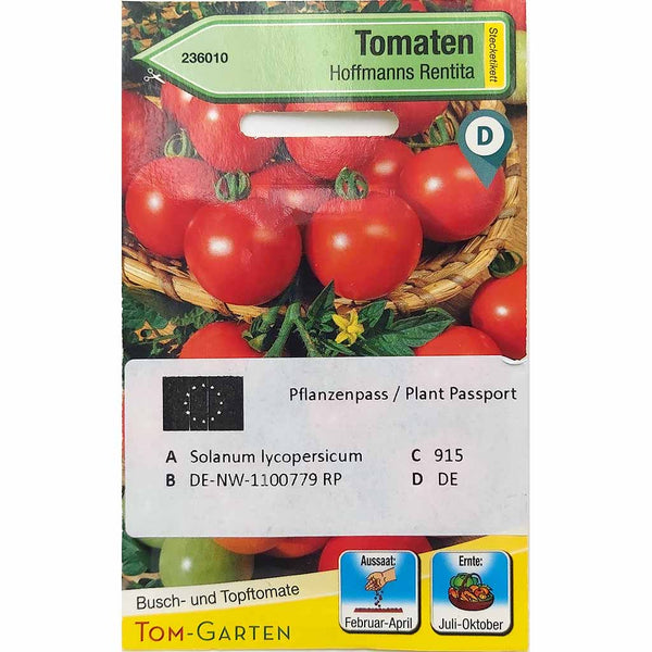 Tom Garten Samen für Tomaten Hoffmanns Rentita Gemüsesamen