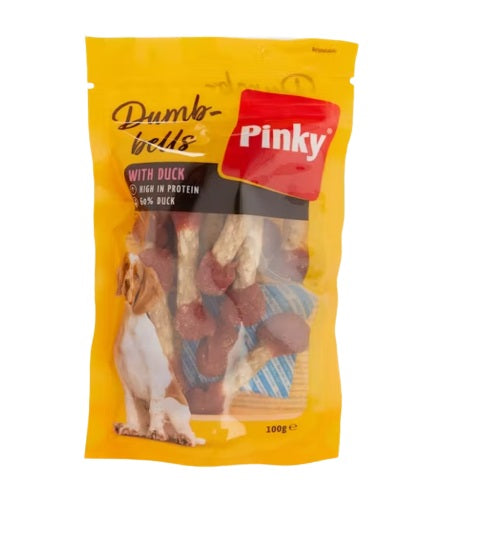Pinky Hundesnacks mit Ente 100 g Reich an Protein Belohnung Tierfutter Hunden