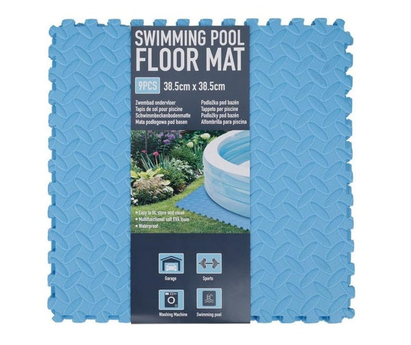 Pool Bodenschutzmatten 9 Stück Pool Bodenschutzmatte Schutz Fliesen Bodenschutz 38,5 x 38,5 x 0,8 cm
