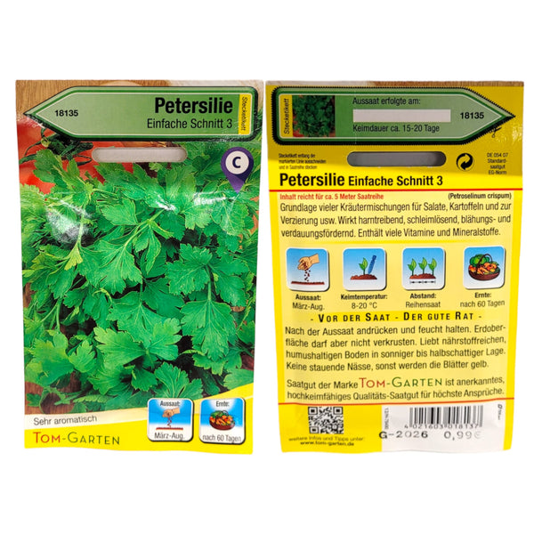 Tom Garten Samen für Petersilie Einfache Schnitt 3 Kräutersamen Gemüsesamen