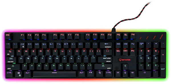 Gaming Tastatur Keyboard USB LED Beleuchtung Mehrfarbiger Battletron