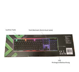 Gaming Tastatur Keyboard USB LED Beleuchtung Mehrfarbiger Battletron