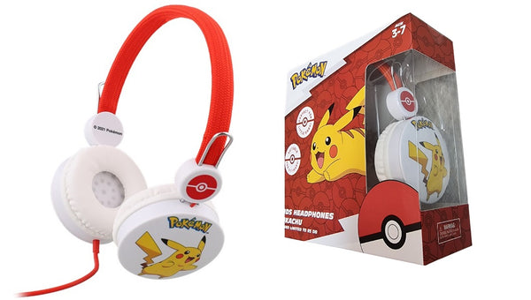 Kinderkopfhörer Pokemon Pikachu Kinder Kopfhörer Stereo 3,5mm verstellbar NEU & OVP