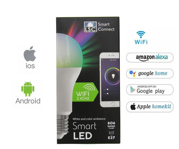 LSC Smart Connect Intelligente Smarte LED-Lampe E27 Weißlicht und Color Ambiance