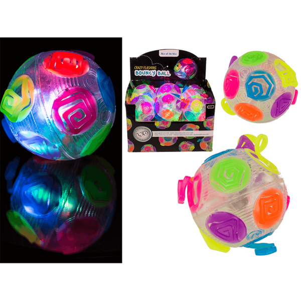 Springball Crazy Flashing Regenbogen ca. 7,5 cm Kunststoff, blinkender Flummi