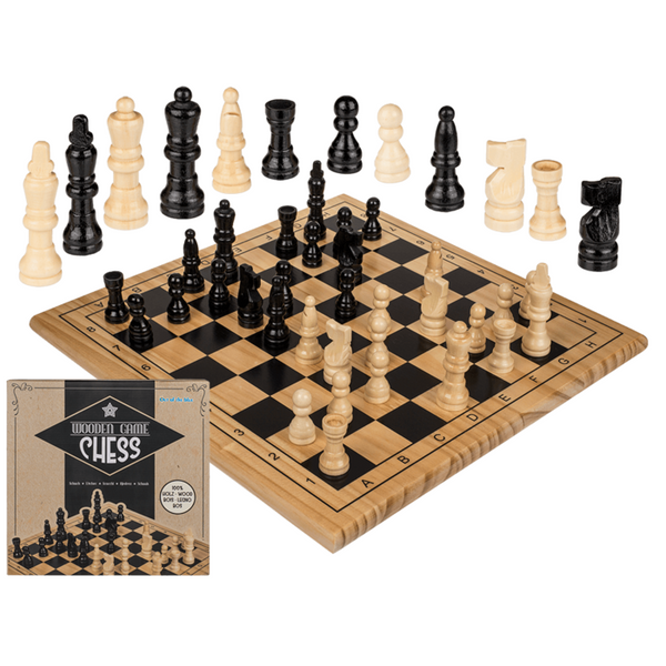 Holz-Brettspiel Schach Spiel 285 x 285 cm klappbares Brett Holzbox