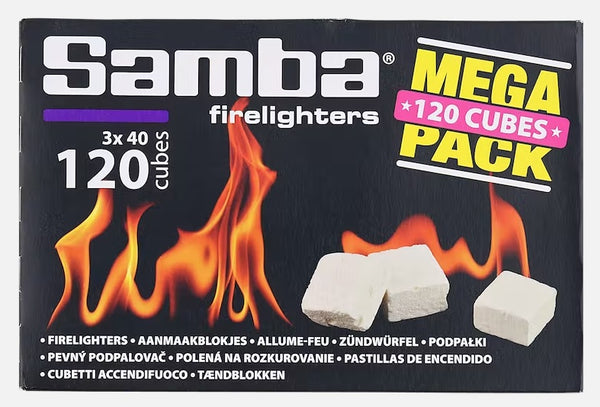Samba Grillanzünder Zündwürfel für Holz oder Grillkohle 120 Würfel Mega Pack