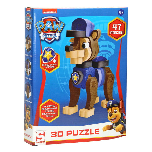 Paw Patrol Chase 3D Kinder Puzzle 47 Teile Schaumstoff Figur