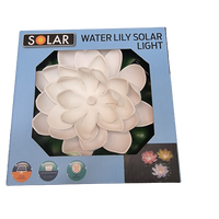 Solar Wasserlilie Seerose Solarleuchte Pool Teich Teichleuchte Gardenteich 18 cm Weiß