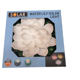 Solar Wasserlilie Seerose Solarleuchte Pool Teich Teichleuchte Gardenteich 18 cm Weiß