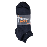 7 Paar Sneaker Socken Damen Herren Baumwolle Schwarz 43-46 Sport Füßlinge