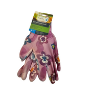 Gartenhandschuhe Arbeitshandsschuhe Damen Blumenmotive Latex Grün Lila Große M