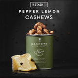 P-STASH Cashew Pfeffer Zitrone, Edle Cashewkerne 55g, fettfreie Trommelröstung,