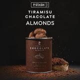 P-STASH Mandel Dunkle Schokolade Tiramisu, Edle Mandeln geröstet 60g, fettfreie Trommelröstung, Nussmischung mit einzigartigen Gewürzkombinationen, Premium Nuts