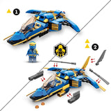 LEGO 71784 NINJAGO Jays Donner-Jet EVO, Aufrüstbares Ninja Spielzeug-Flugzeug