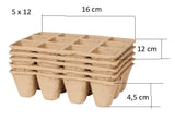 Anzuchttablett Anzuchttöpfe mit Fächern aus Papier 5 Tablett x 12 Fächer