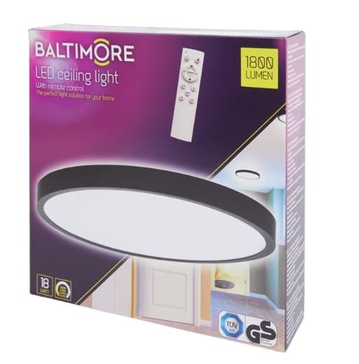 Baltimore LED-Deckenleuchte Drehbar Weiß 29x 6 cm mit Fernbedienung 1800 Lumen