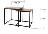 Beistelltisch 2er Set Holz Metall  Wohnzimmer Tisch Couchtisch Satztisch