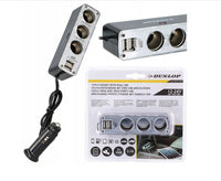 Dunlop Auto Zigarettenanzünder - Dreifachsteckdose 12-24 V 2 USB 5V 3.1A super schnell laden