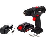 Ferm Akkuschrauber Akkubohrmaschinen Set 20 V mit Ladegerät und Bitsortiment