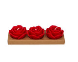 Kerzen in roter Rosenform  3er Set Deko Kerzen rote Rosen Geschenk Idee