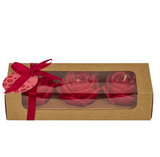 Kerzen in roter Rosenform  3er Set Deko Kerzen rote Rosen Geschenk Idee