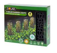 Solar Gartenbeleuchtung 4 Stück schwarz 20 cm kabellos warm weiß
