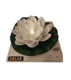 Solar Wasserlilie Seerose Solarleuchte Pool Teich Teichleuchte Gardenteich 18 cm Weiß
