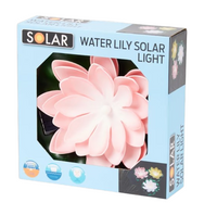 Solar Wasserlilie Seerose Solarleuchte Pool Teich Teichleuchte Gardenteich 18 cm Rosa
