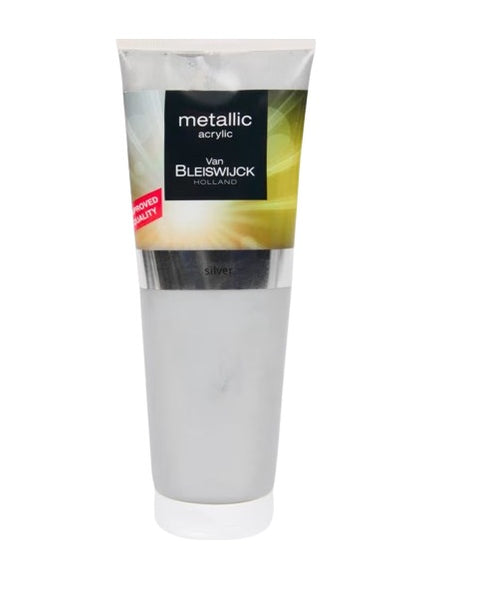 Malfarbe, Künstler, Van Bleiswijck Acrylfarbe Silber No602  250ml