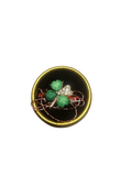 Martisor Trifoi Märzchen Charm Brosche Anhänger  Kleeblatt aus Metall Gold Box 2741