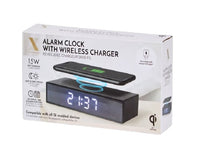 Xtronic Wecker Alarm LED Anzeige Uhr mit Qi Schnell Wireless Ladegerät