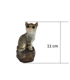 Katze Graue Figur Gartenfigur 11 cm hoch