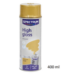 Spectrum 400 ml Sprühfarbe Gold Hochwertiger Acryl Goldspray Hochglanz schnell trocknet Innen und Außen - Fertiganstrich Holz Metall Glas Stein Lack