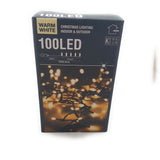 Weihnachts Deko  Lichterkette 100 LED 10m lang für Innen und Außen Warm Weiß