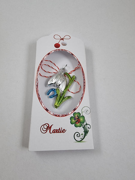 Martisor Ghiocel Märzchen Charm Anhänger als Schneeglöckchen aus Metall 236