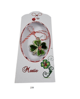 Martisor Märzchen Trifoi Charm Anhänger als Kleeblatt aus Metall 239