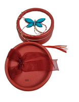 Martisor Märzchen Charm Anhänger als Türkis Libelle aus Metall in Box 322