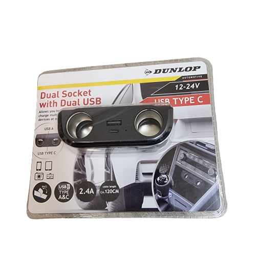 Dunlop Duo-Autosteckdose Doppelstecker 1 - USB & 1 USB C Anschlüssen 1 –  Online Laden 2019