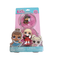 New LOL Suprise Puppen Little Sister Blonde Haare mit Haustier Katze 2er Set