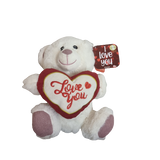 Plüschbär mit Herz Teddybär Stofftier Plüschtier Kuscheltier Valentinstag 28 cm Weiß