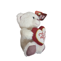 Plüschbär mit Herz Teddybär Stofftier Plüschtier Kuscheltier Valentinstag 28 cm Weiß