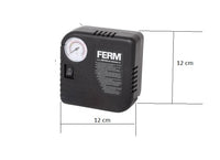 FERM Mini 12V Auto Luftkompressor 10 Bar 3 Zusatzadapter elektrische Luftpumpe  12x12x7 cm
