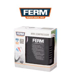 FERM Mini 12V Auto Luftkompressor 10 Bar 3 Zusatzadapter elektrische Luftpumpe  12x12x7 cm