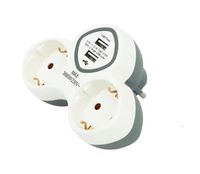 Pro Max Verteilersteckdose Duo-Steckdose mit 2 zusätzlichen USB-Eingängen Weiß